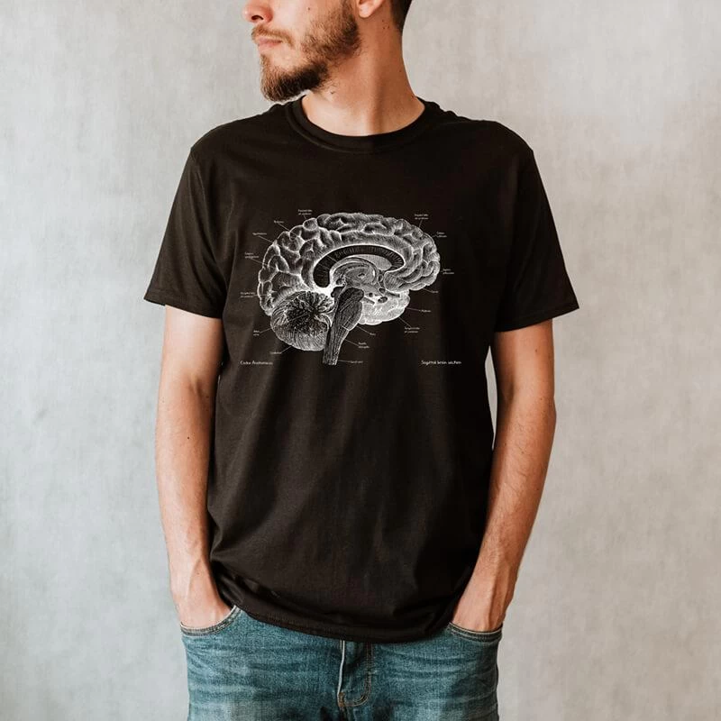 Brain Unisex T-Shirt - Chalkboard 4 Brain Unisex T-Shirt - Chalkboard - Image 2