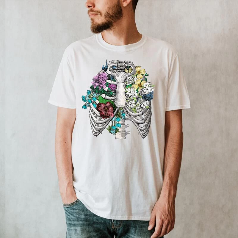 Rib Cage II Unisex T-Shirt - Floral 4 Rib Cage II Unisex T-Shirt - Floral - Image 2