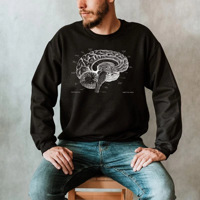 Brain I Unisex Sweatshirt - Chalkboard 4 Brain I Unisex Sweatshirt - Chalkboard - Image 2
