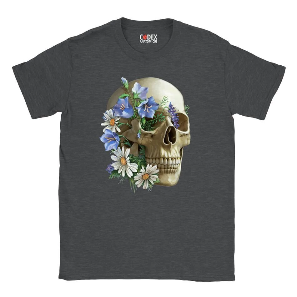 Skull Unisex T-Shirt - Floral 5 Skull Unisex T-Shirt - Floral - Image 3