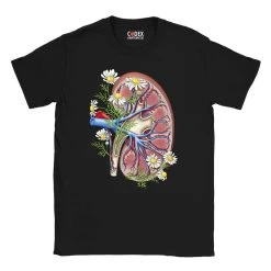 Kidney Unisex T-Shirt - Floral -Codex Anatomicus Shop 36