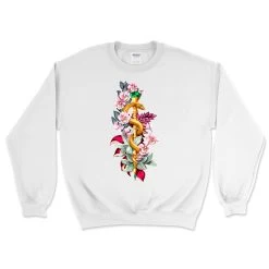 Rod Of Asclepius Unisex Sweatshirt - Floral -Codex Anatomicus Shop 3 1
