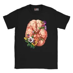 Brain Unisex T-Shirt - Floral -Codex Anatomicus Shop 40