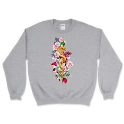 Rod Of Asclepius Unisex Sweatshirt - Floral -Codex Anatomicus Shop 4 c5d9cbb6 e8b5 4242 9b8c daedc2e28547
