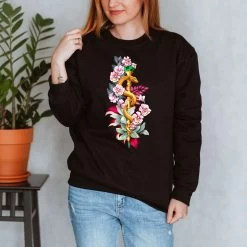 Rod Of Asclepius Unisex Sweatshirt - Floral