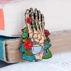 Foot Skeleton With Flowers - Enamel Pin