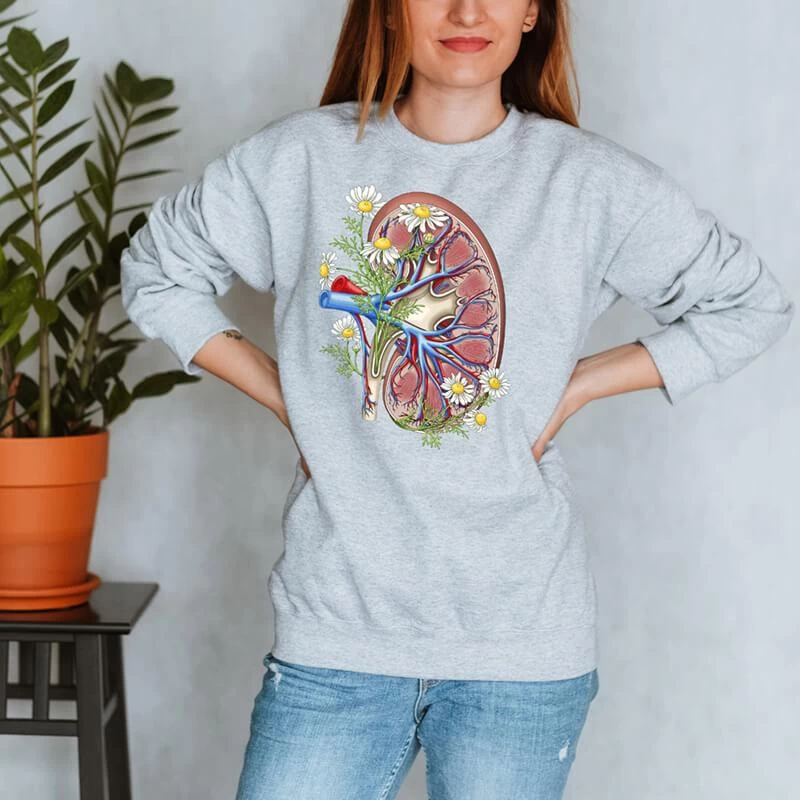 Kidney Unisex Sweatshirt - Floral 3 Kidney Unisex Sweatshirt - Floral