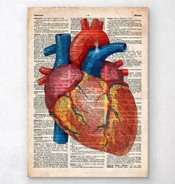 Geometric Heart III - Old Dictionary Page