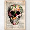 Floral Skull Art Print - Old Dictionary -Codex Anatomicus Shop LPA149 63ab9e53 811e 41da 808b a9c80cc0b9c2