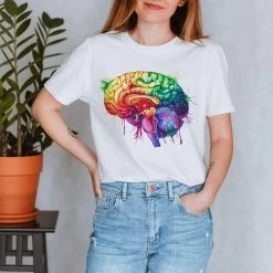 Brain Unisex T-Shirt - Watercolor
