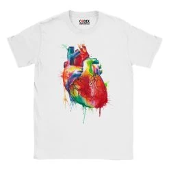 Heart II Unisex T-Shirt - Watercolor 7 Heart II Unisex T-Shirt - Watercolor -Codex Anatomicus Shop LPA153 Heart