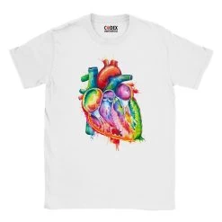 Heart Unisex T-Shirt - Watercolor -Codex Anatomicus Shop LPA159 Heart