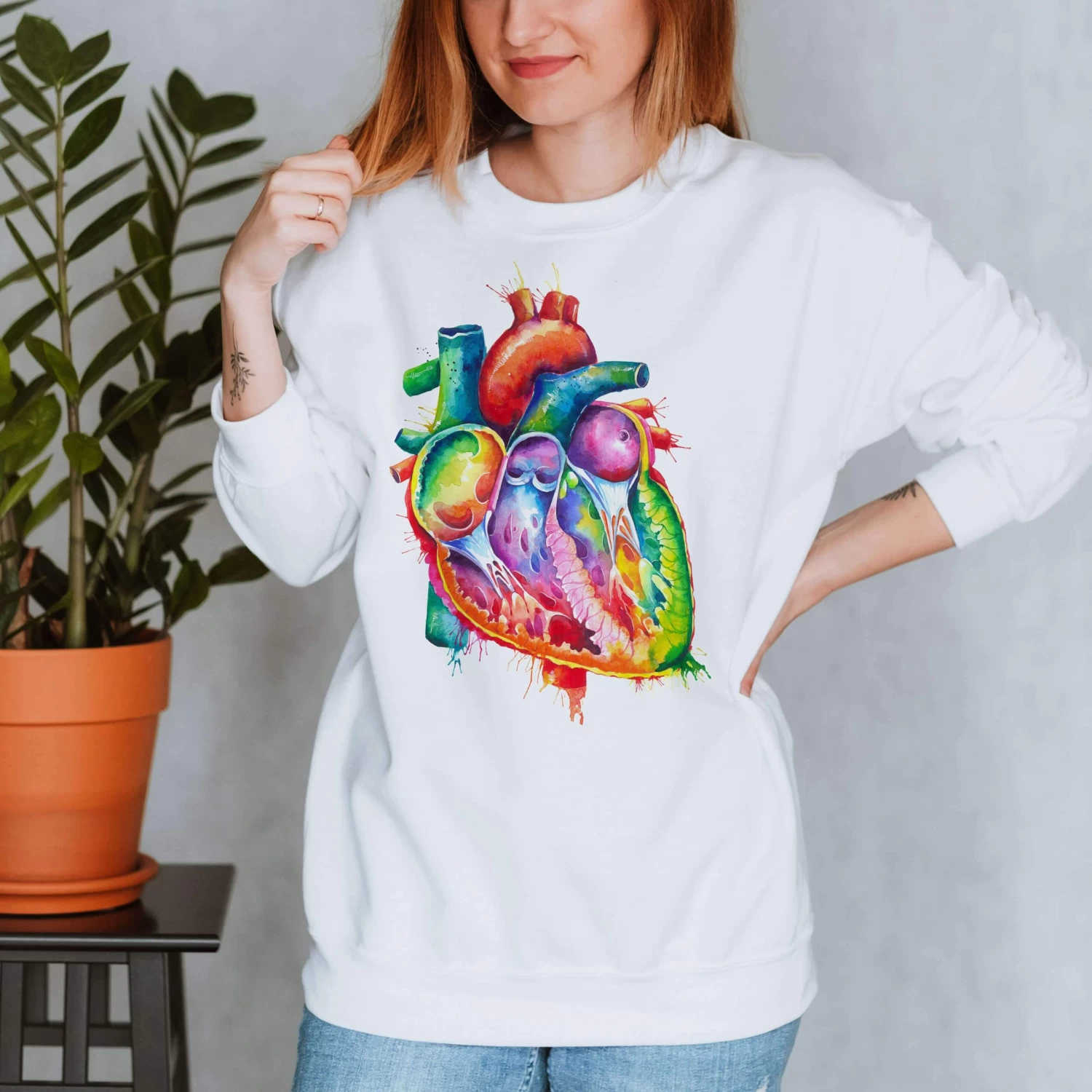 Heart Unisex Sweatshirt - Watercolor 3 Heart Unisex Sweatshirt - Watercolor