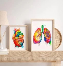 Anatomical Lungs Art - Watercolor Splash -Codex Anatomicus Shop LPA174 2