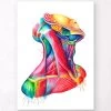 Neck Muscles Anatomy Art - Watercolor Splash -Codex Anatomicus Shop LPA181