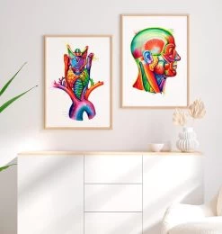 Larynx, Thyroid And Aorta - Watercolor Splash Anatomy Art 7 Larynx, Thyroid And Aorta - Watercolor Splash Anatomy Art -Codex Anatomicus Shop LPA196 2