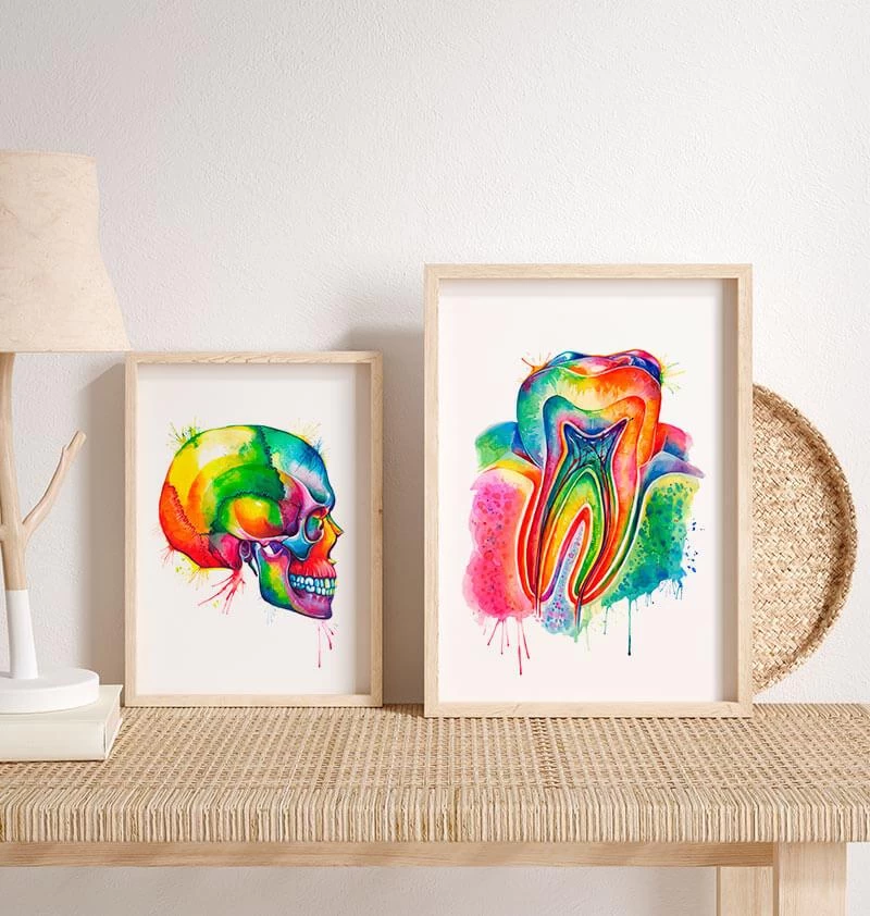 Tooth Anatomy Art - Watercolor Splash 5 Tooth Anatomy Art - Watercolor Splash - Image 3