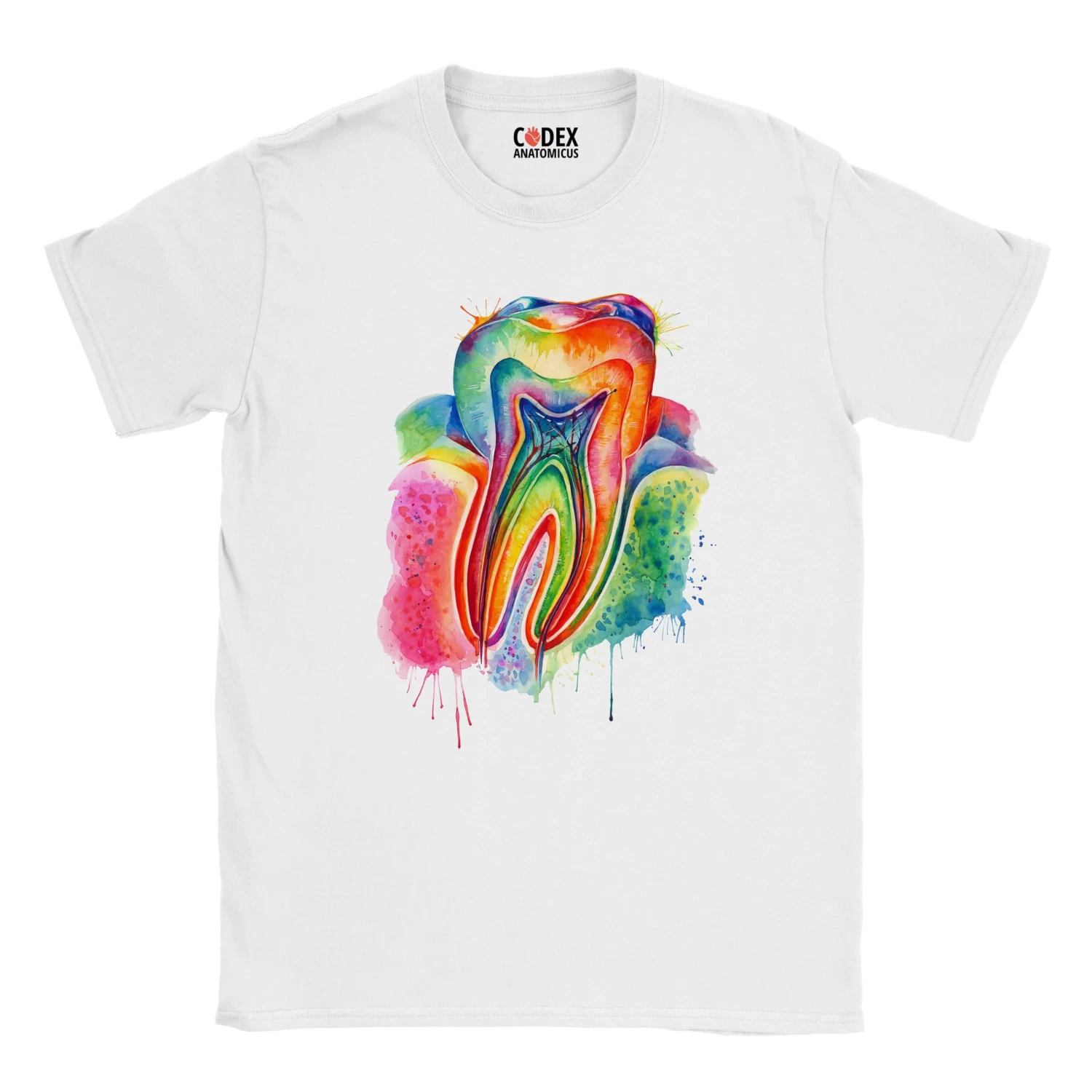 Tooth Unisex T-Shirt - Watercolor 5 Tooth Unisex T-Shirt - Watercolor - Image 3