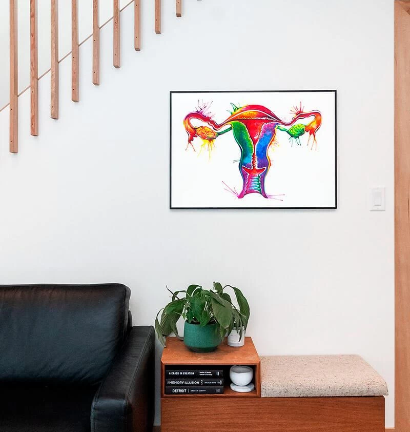 Uterus Anatomy Art - Watercolor Splash 4 Uterus Anatomy Art - Watercolor Splash - Image 2