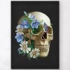 Skull Anatomy - Floral - Black