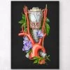 Larynx, Thyroid And Aorta - Watercolor - Black