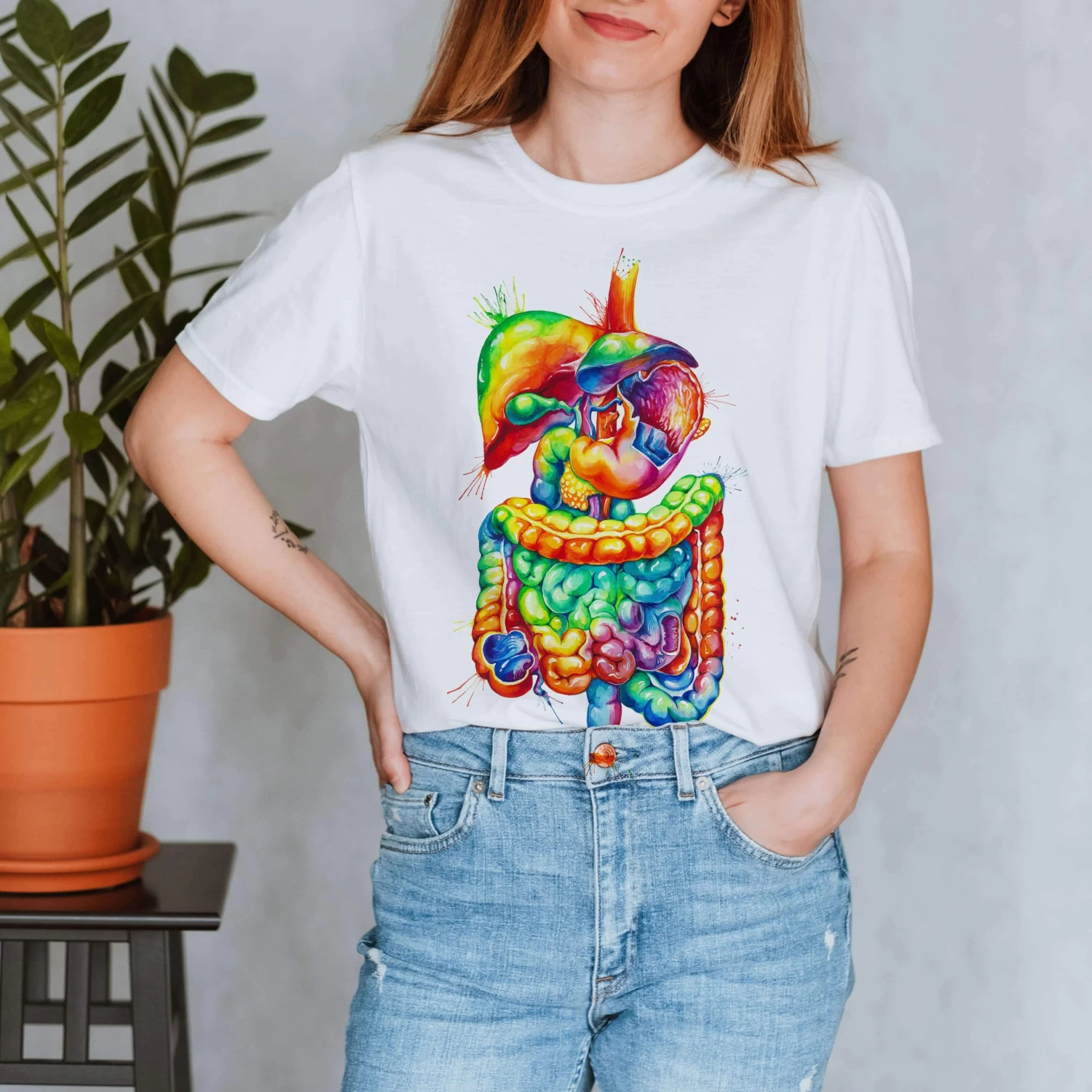 Digestive System Unisex T-Shirt - Watercolor 3 Digestive System Unisex T-Shirt - Watercolor