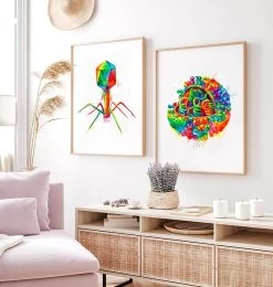 Bacteriophage - Watercolor Splash -Codex Anatomicus Shop LPA348 2