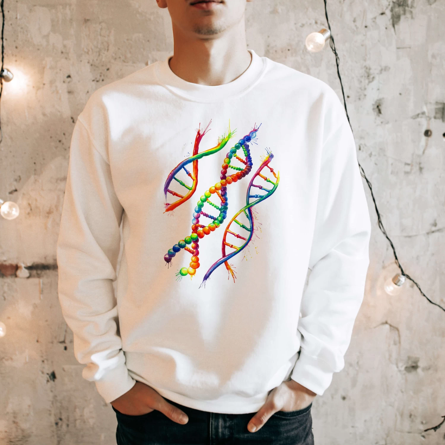 DNA Unisex Sweatshirt - Watercolor 4 DNA Unisex Sweatshirt - Watercolor - Image 2