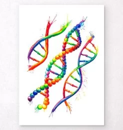 DNA Structure - Watercolor Splash