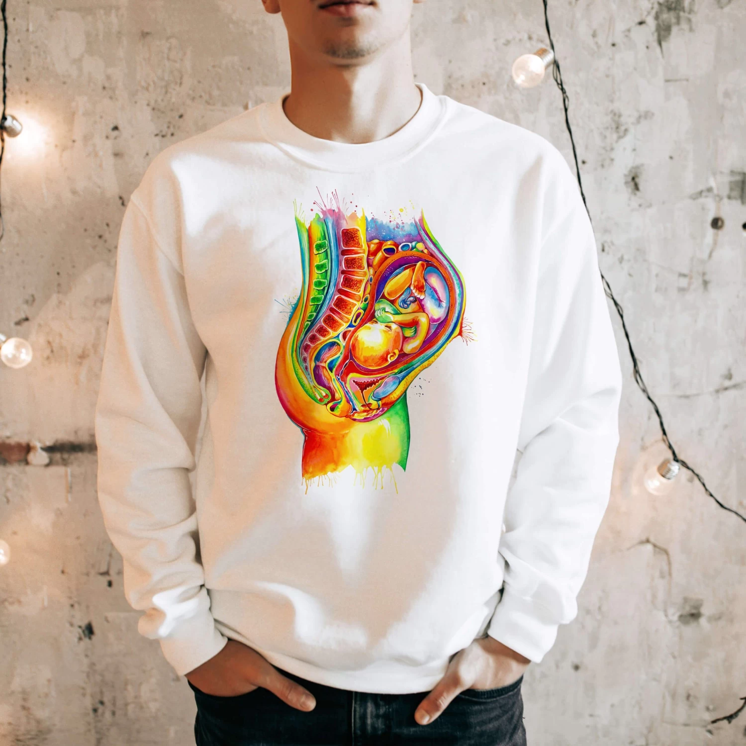 Fetus Unisex Sweatshirt - Watercolor 4 Fetus Unisex Sweatshirt - Watercolor - Image 2