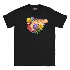Pancreas Unisex T-Shirt - Floral -Codex Anatomicus Shop LPA354 Pancreas BlackT