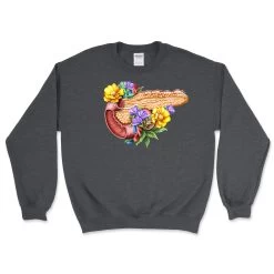 Pancreas Unisex Sweatshirt - Floral -Codex Anatomicus Shop LPA354 Pancreas DarkHeatherS