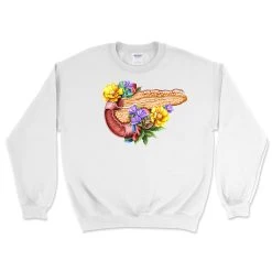 Pancreas Unisex Sweatshirt - Floral -Codex Anatomicus Shop LPA354 Pancreas WhiteS
