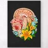 Head Section Anatomy - Floral - Black -Codex Anatomicus Shop LPA358