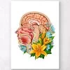 Head Section Anatomy - Floral - White 2 Head Section Anatomy - Floral - White -Codex Anatomicus Shop LPA359