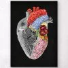 Anatomical Heart With Flowers - Black 1 Anatomical Heart With Flowers - Black -Codex Anatomicus Shop LPA373