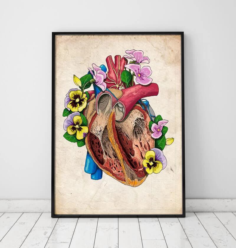 Floral Heart Anatomy II - Floral - Vintage 4 Floral Heart Anatomy II - Floral - Vintage - Image 2