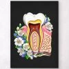 Tooth Anatomy II - Floral - Black -Codex Anatomicus Shop LPA385