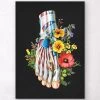 Foot Anatomy - Floral - Black