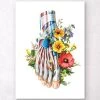 Foot Anatomy - Floral - White -Codex Anatomicus Shop LPA395