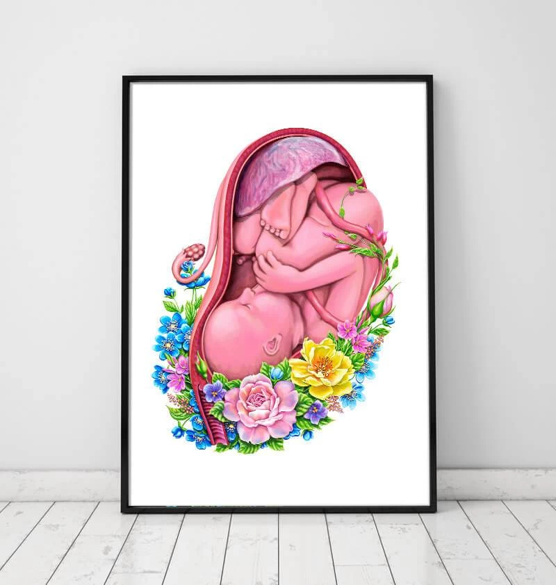 Fetus In A Womb - Floral - White 4 Fetus In A Womb - Floral - White - Image 2