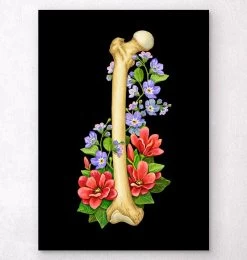 Femur Anatomy - Floral - Black