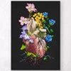 Floral Heart Anatomy I - Black