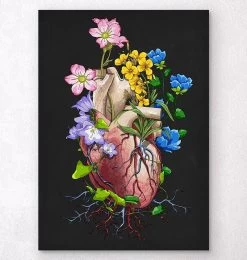 Floral Heart Anatomy I - Black