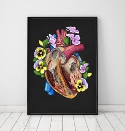 Heart With Flowers II - Black -Codex Anatomicus Shop LPA418 9968c34f 79b2 4f79 9ed3 856d54e85864