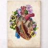 Heart With Flowers II - Old Paper -Codex Anatomicus Shop LPA419