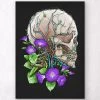 Skull With Flowers - Black -Codex Anatomicus Shop LPA420