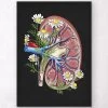 Floral Kidney Anatomy - Black -Codex Anatomicus Shop LPA421