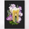 Tooth Anatomy - Floral - Black -Codex Anatomicus Shop LPA457