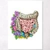 Intestines Anatomy - Floral - White